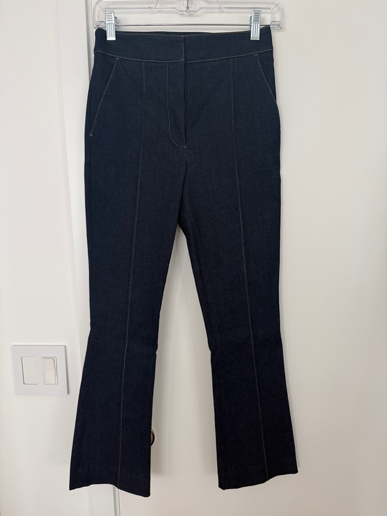 Veronica Beard Dark Oxford Boot Cut Tani Jeans